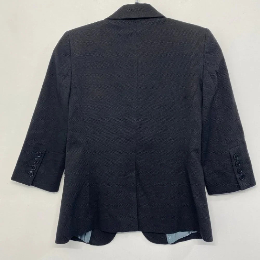 Zadig & Voltaire Luxe‎ Blazer Black XS 3/4 Sleeve Cotton Workwear - Picture 4 of 8
